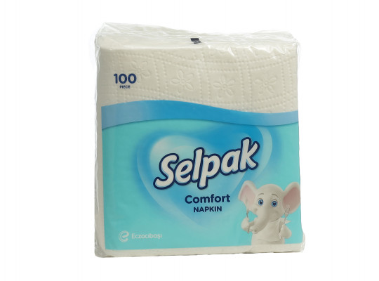 Салфетки SELPAK Կոմֆորտ սպիտակ 1 շերտ 100x24 (032866) 