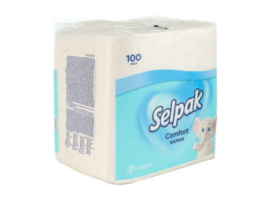 Салфетка SELPAK Կոմֆորտ սպիտակ 1 շերտ 100x24 (032866) 