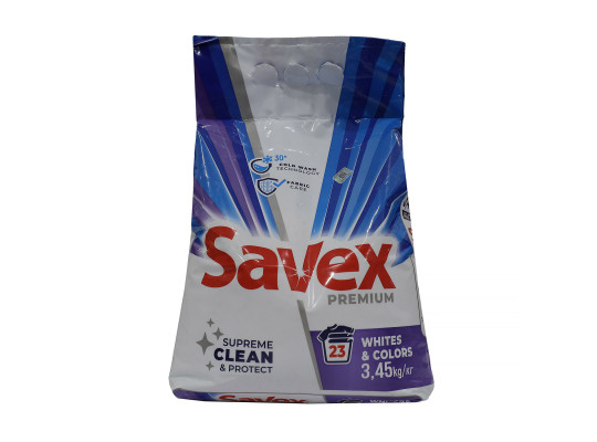 Washing powder SAVEX POWDER PREMIUM WHITE & COLOR 3450GR (047916) 