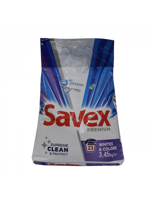 Washing powder SAVEX POWDER PREMIUM WHITE & COLOR 3450GR (047916) 