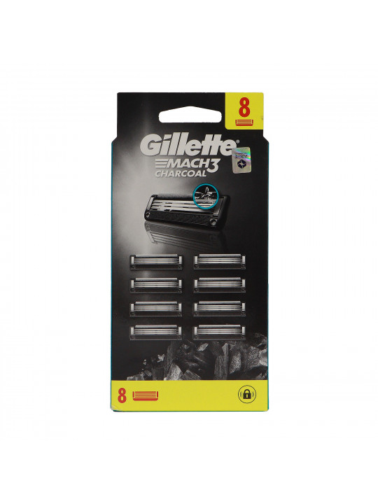 Аксесуар для бритья GILLETTE MACH 3 CHARCOAL Crtx8 (085472) 