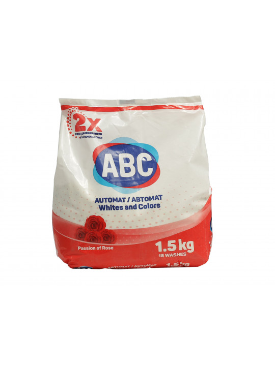 Լվացքի փոշի ABC Ավտոմատ, ունիվերսալ վարդի բույրով 1.5 կգ (105374) 