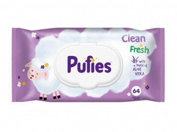 Wet wipe PUFIES FRESH 64 WET WIPES WITH COVER (026621) 