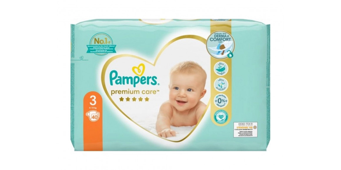 Diaper PAMPERS PREMIUM N3 (5-9KG) 40PC (379337) 