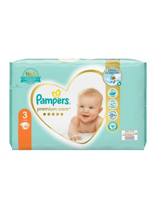 Diaper PAMPERS PREMIUM N3 (5-9KG) 40PC (379337) 