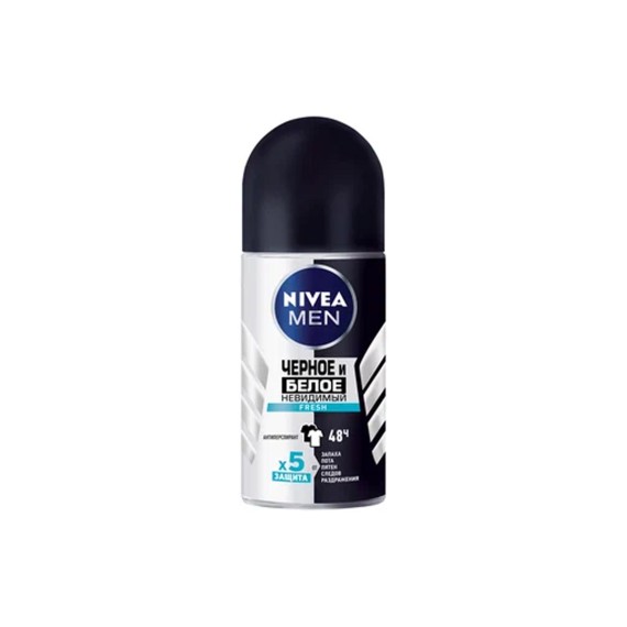Դեզոդորանտ NIVEA 85970 ROLL-ON BLACK &WHITE INVISIBLE FRESH 50ML (378422) 
