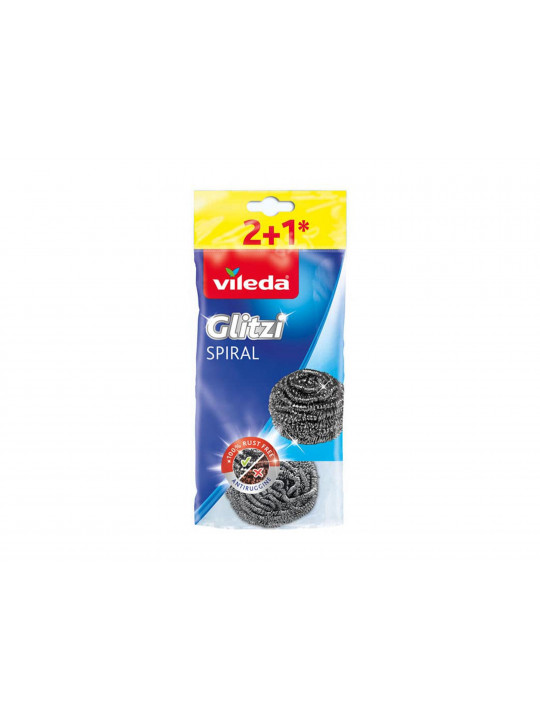 Kitchen sponge and scourer VILEDA GLITZI INOX 2+1PC (210370) 