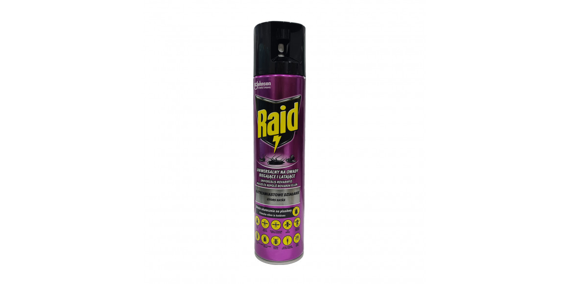 Insect repellent RAID ԽԱՎԱՐԱՍԵՐՆԵՐԻ ԵՎ ՄՐՋՅՈՒՆՆԵՐԻ ԴԵՄ 3-Ը 1-ՈՒՄ 400ՄԼ (203035) 
