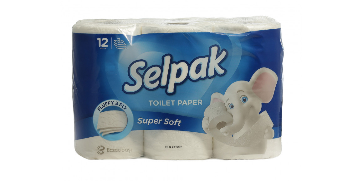Туалетная бумага SELPAK Սպիտակ 12 հատ (204508) 