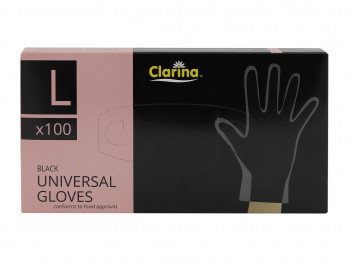 Резиновые перчатки CLARINA 5403 X100 L BLACK 054030