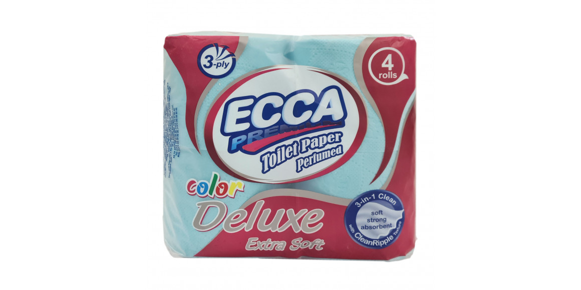 Туалетная бумага ECCA  PREMIUM DELUXE 4ՀԱՏ 3Շ (561742) (BLUE) 