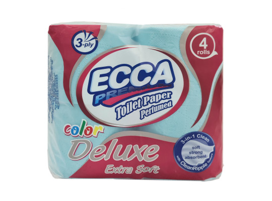 Toilet paper ECCA  PREMIUM DELUXE 4ՀԱՏ 3Շ (561742) (BLUE) 