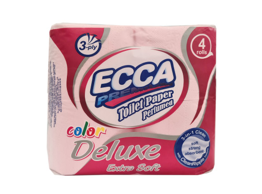 Toilet paper ECCA  PREMIUM DELUXE 4ՀԱՏ 3Շ (561742) (RED) 
