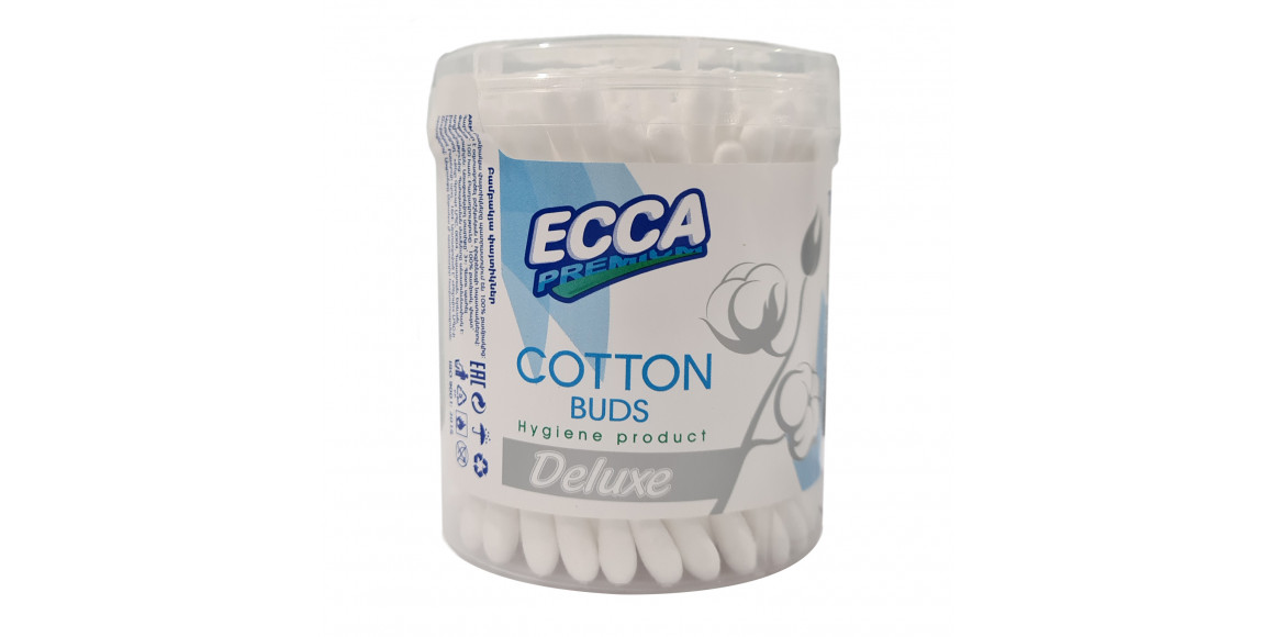Ватные палочки ECCA  Premium Deluxe Կլոր 100/48 Հատ (561797) 