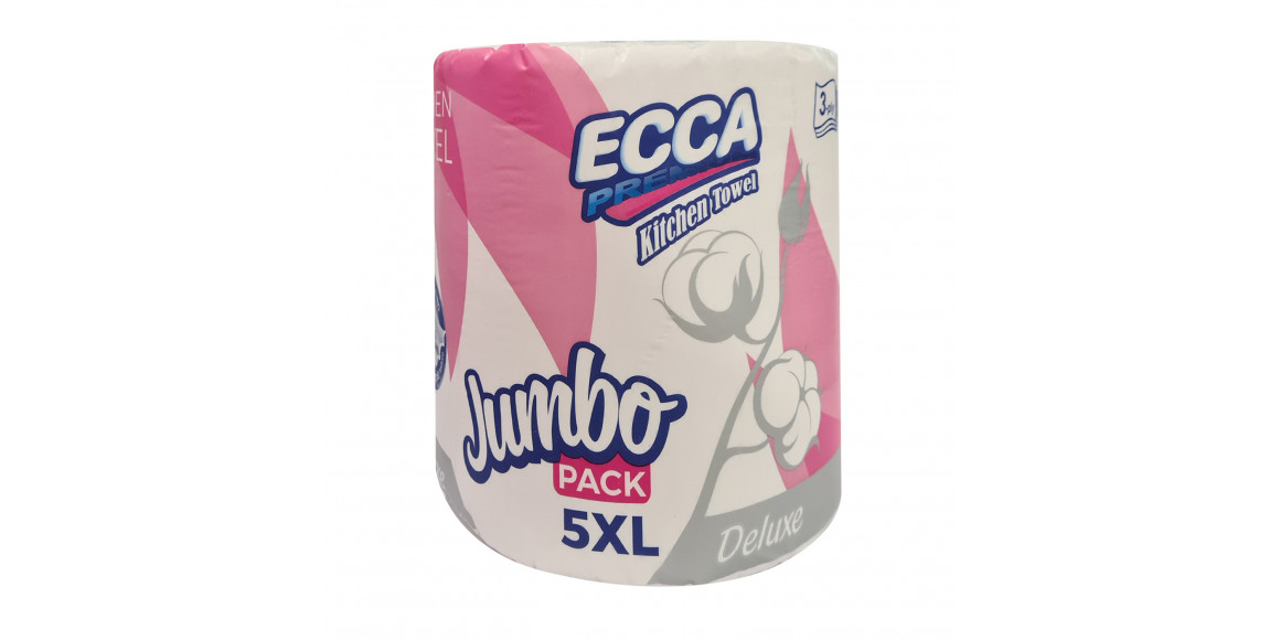 Թղթե սրբիչ ECCA  JUMBO 5XL 75մետր Premium Deluxe 1/8 հատ (562343) 