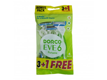 Սափրվելու պարագա DORCO Ածելի 6 սայրով (3+1) Կանաչ Տուփ (591209) 