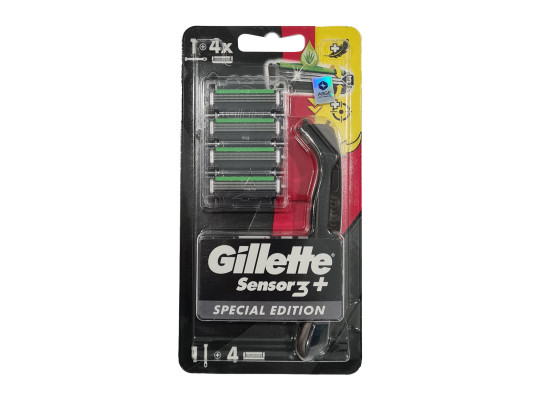 Аксесуар для бритья GILLETTE Sensor3 Plus Black Razor Crtx4 Ածելի (639637) 
