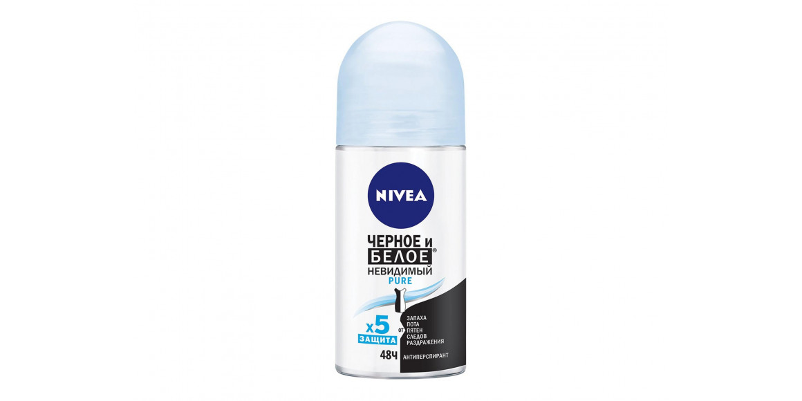 Deodorant NIVEA 82234 ROLL-ON BLACK &WHITE PURE 50ML 034519