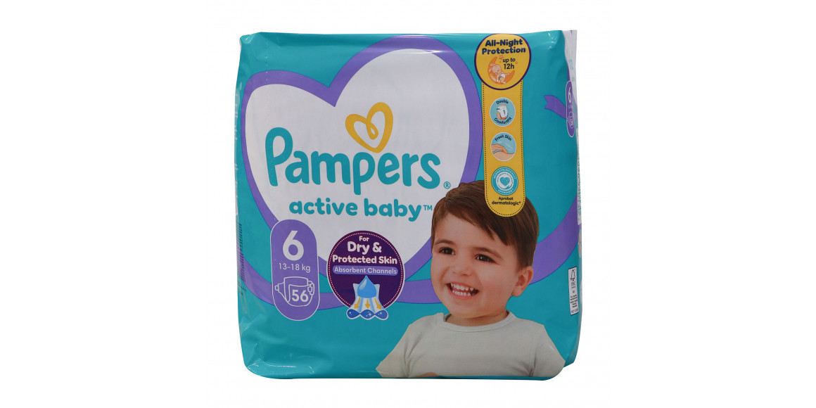 Diaper PAMPERS GIANT PACK N6 (13-18KG) 56PC (950130) 