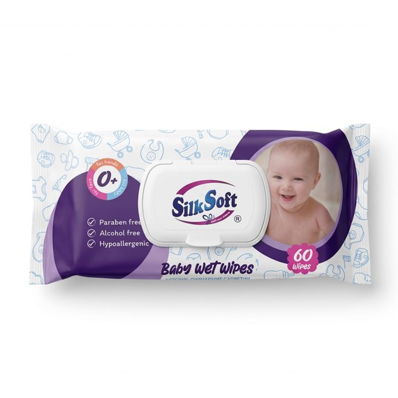 Влажные салфетки SILK SOFT Մանկական 60հ (980250) 
