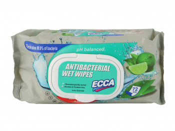 Влажные салфетки ECCA  ANTIBAKTERIAL 72Հ (561360)