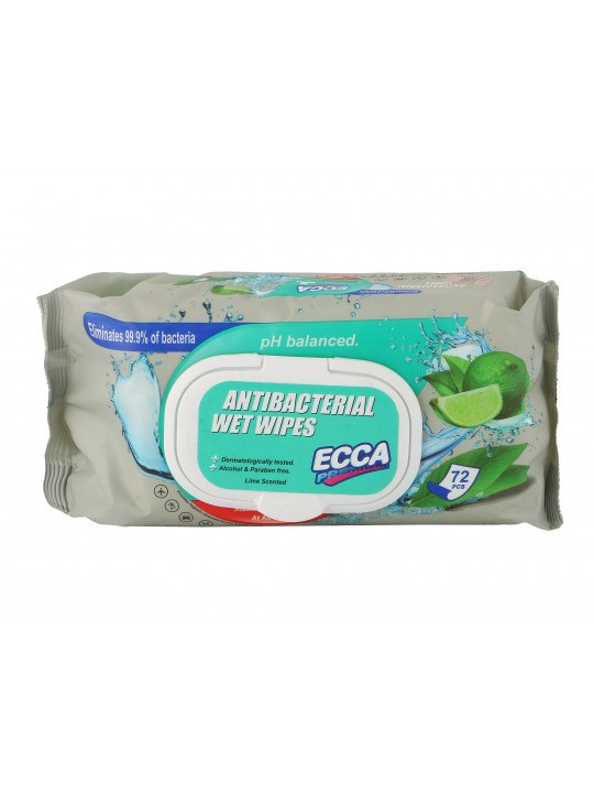 Влажные салфетки ECCA  ANTIBAKTERIAL 72Հ (561360)