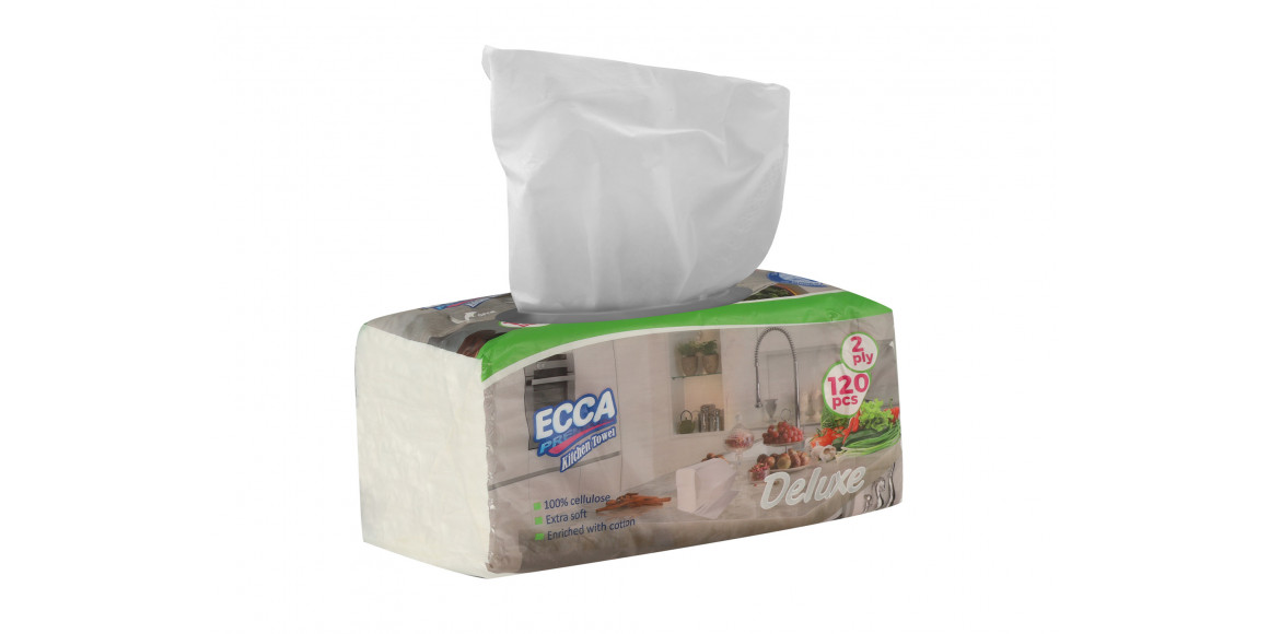 Անձեռոցիկ ECCA  TOWEL DELUXE 2 LAYER 120PC (562053) 