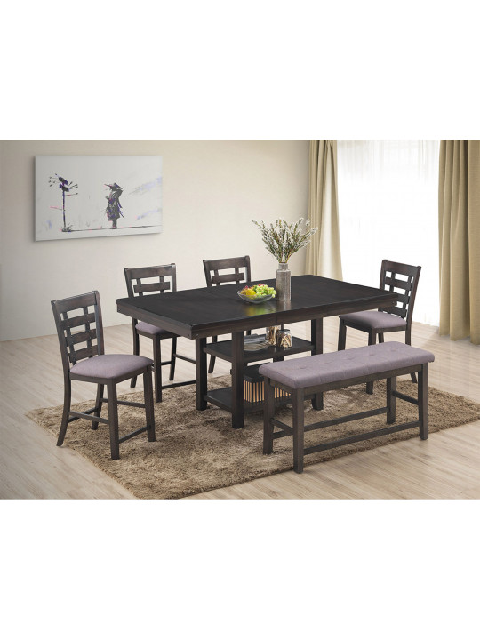 Dining set HOBEL BUTTERFLY BE2861T/BE1810C/BE4850B GREY 1+1+4 