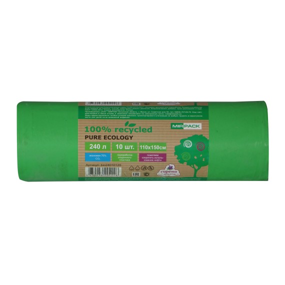 Աղբի տոպրակ MIRPACK 240Լ 10ՀԱՏ ԿԱՆԱՉ (204226) 