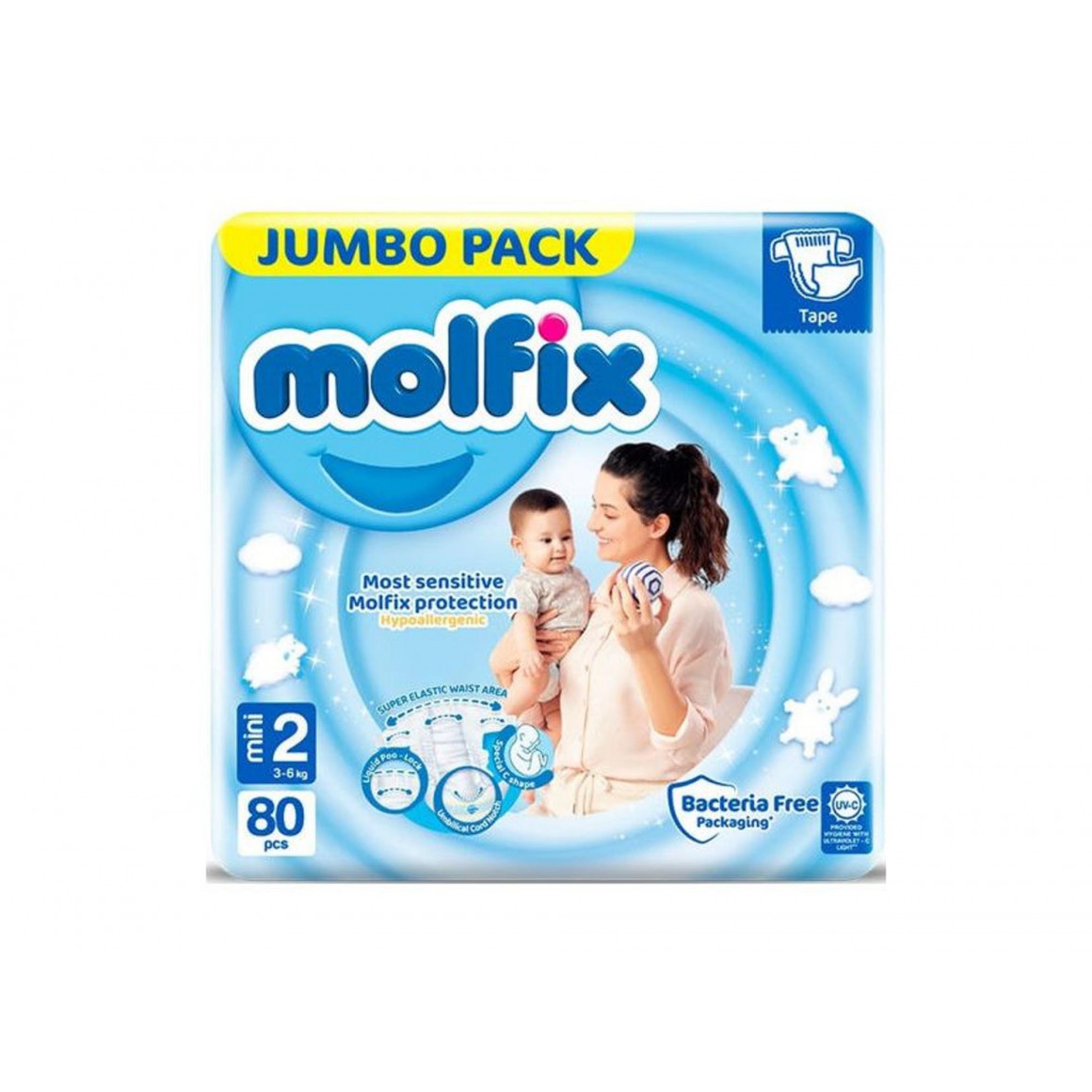 Տակդիր MOLFIX JUMBO 3D PANTIES MINI N2  80PC (814466) 