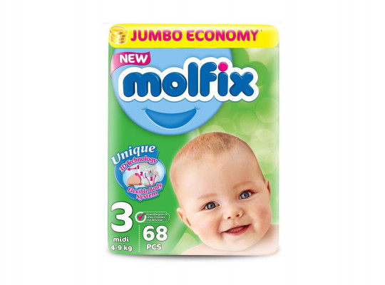 Diapers MOLFIX TWIN 3D PANTIES MIDI N3 68PC (073470) 