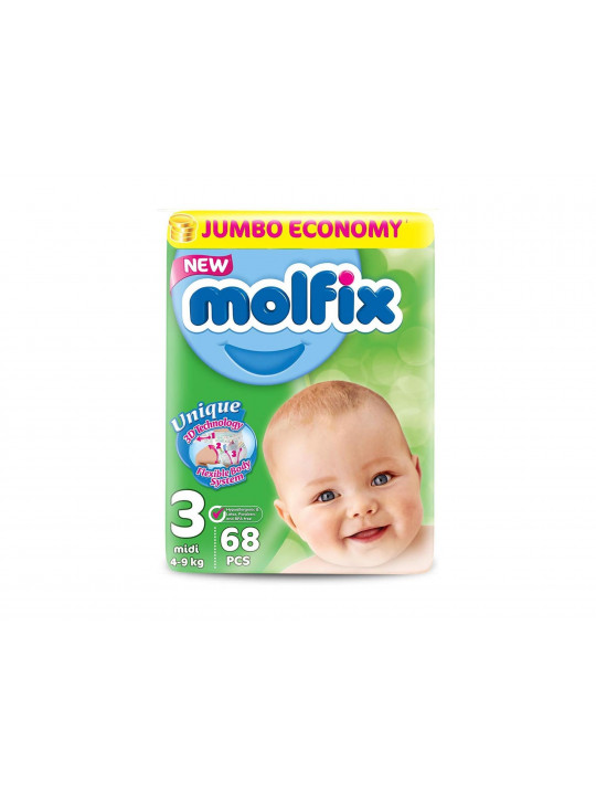 Diaper MOLFIX TWIN 3D PANTIES MIDI N3 68PC (073470) 