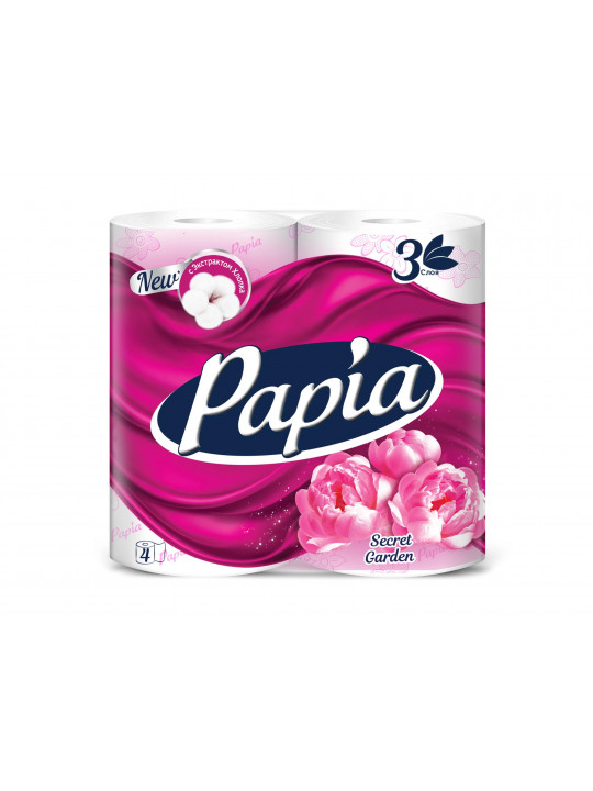Туалетная бумага PAPIA 3PLY 4PSC SECRET GARDEN (001133) 