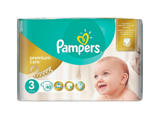 մանկական տակդիրներ PAMPERS PREMIUM N3(5-9KG) 40PC 