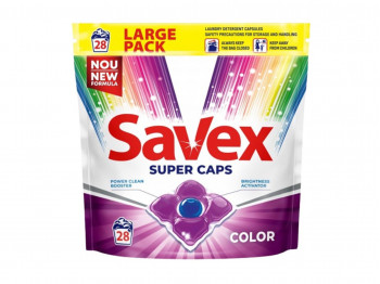 Washing powder and gel SAVEX SUPER PODS 2IN 1 COLOR 28PCS 046889