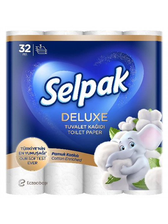 Туалетная бумага SELPAK DELUXE COTTON 32PC (044753) 