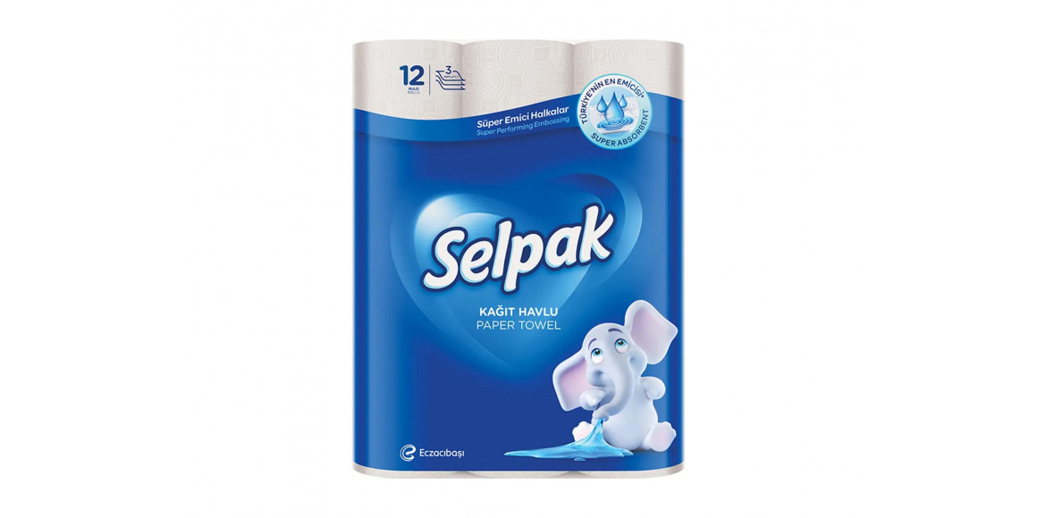 Бумажное полотенце SELPAK FOR KITCHEN TOWEL WHITE 12PC (125001) 