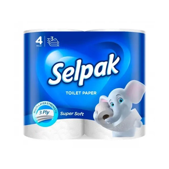 Туалетная бумага SELPAK WHITE 4PC (204492) 