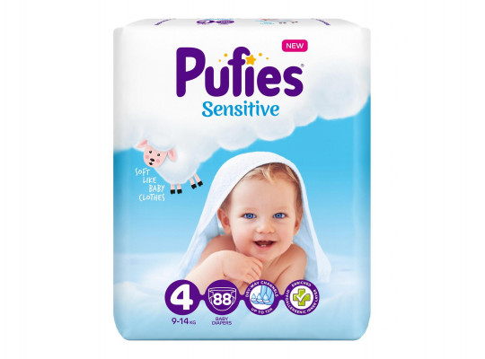 Diapers PUFIES SENSITIVE GIANT PACKS N4 (9-14KG) 88PCS (035586) 