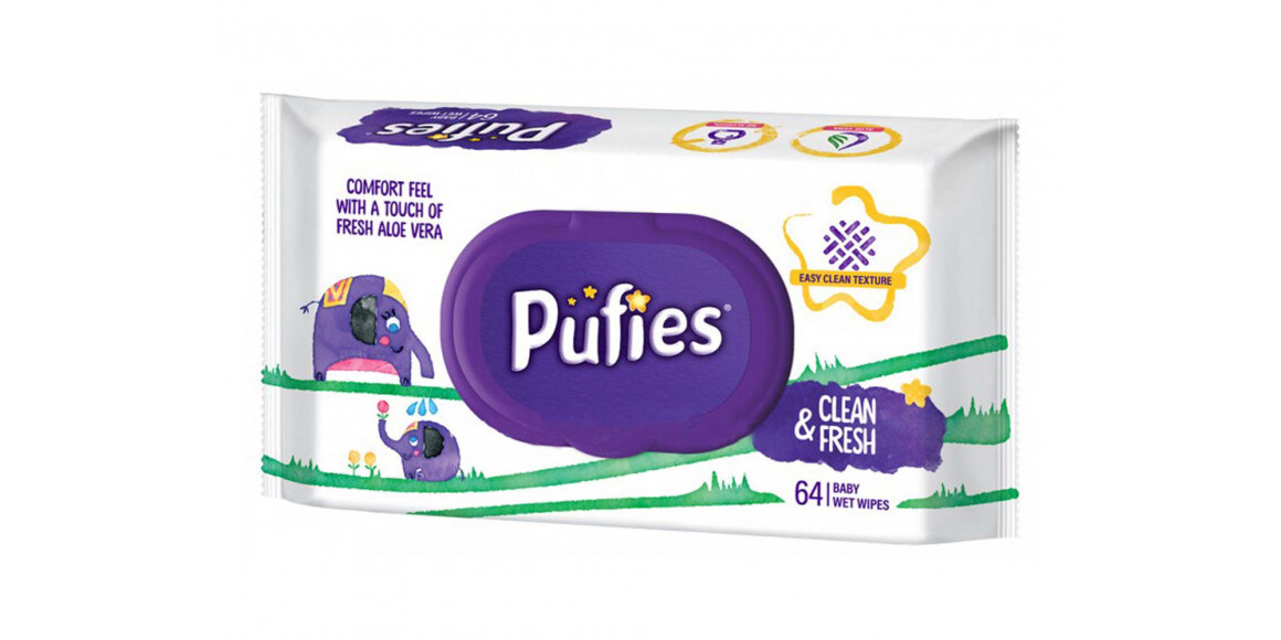 Wet wipe PUFIES SENSITIVE WITH COVER 64pc (027543) 2842