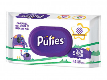 Wet wipe PUFIES SENSITIVE WITH COVER 64pc (027543) 
