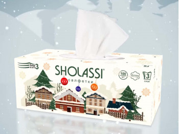 Салфетки SHOLASSI N100 EXTRA SOFT 3PLY 100PC NEW YEAR (232354) 