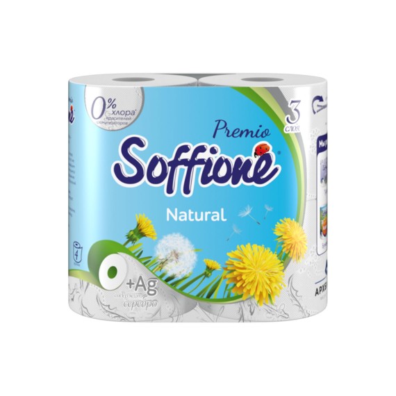Toilet paper SOFFIONE PREMIO NARURAL 3PLY 4PC (100051) 