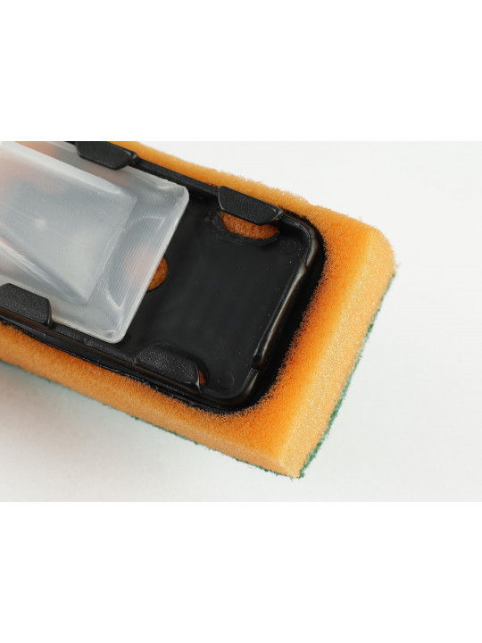 Кухонная губка  и скребок SANEL SPONGE WITH HANDLE ORANGE (046091)