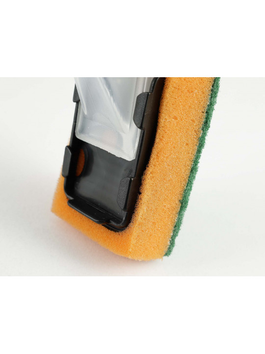 Кухонная губка  и скребок SANEL SPONGE WITH HANDLE ORANGE (046091)