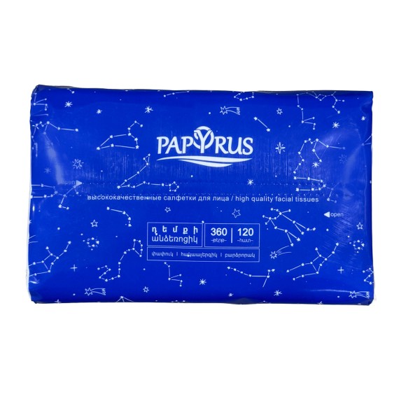 Անձեռոցիկ PAPYRUS Անձեռոցիկ Դեմքի 3շերտ 120հատ GALAXY (602215) 