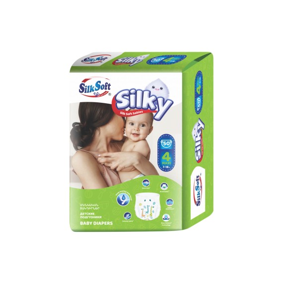 Подгузник SILK SOFT MAXI N4 (7-18KG) 50PC (010337) 