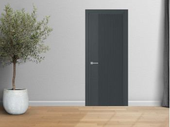 Room doors YUKKA СТИЛЬ 2.1с (3) 2.1с НАКЛАД СТЕКЛОМ ЧЕРНАЯ ЛАКОБЕЛЬ СОФТ ПРЕМИУМ СЕРЫЙ 