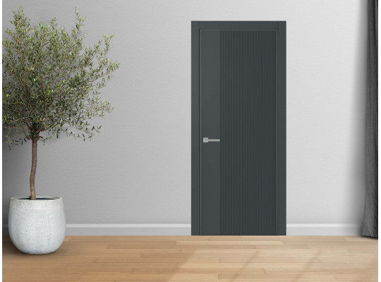 Room doors YUKKA СТИЛЬ 2.1с (3) 2.1с НАКЛАД СТЕКЛОМ ЧЕРНАЯ ЛАКОБЕЛЬ СОФТ ПРЕМИУМ СЕРЫЙ 