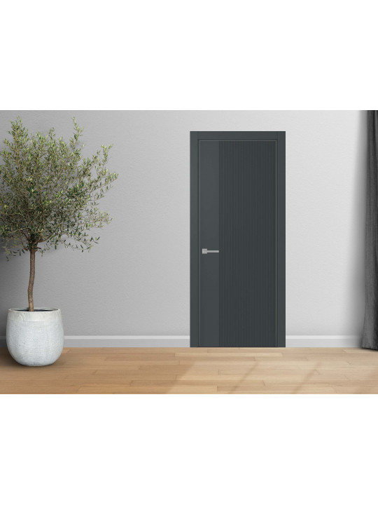 Room doors YUKKA СТИЛЬ 2.1с (3) 2.1с НАКЛАД СТЕКЛОМ ЧЕРНАЯ ЛАКОБЕЛЬ СОФТ ПРЕМИУМ СЕРЫЙ 